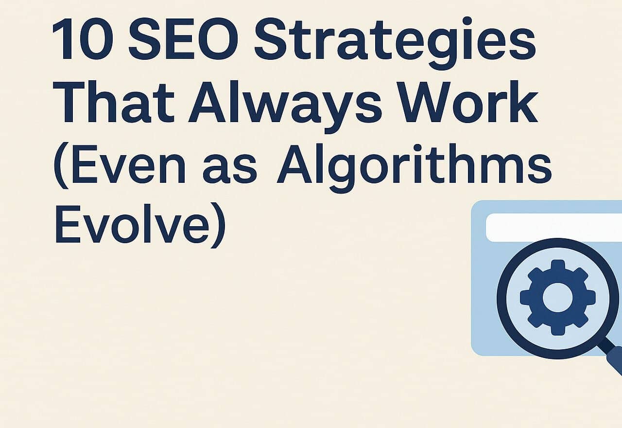Discover 10 proven SEO strategies that always work, even after Google updates. Learn evergreen SEO tactics, keyword clustering, internal linking, and content strategies that guarantee long-term rankings in 2025 and beyond.